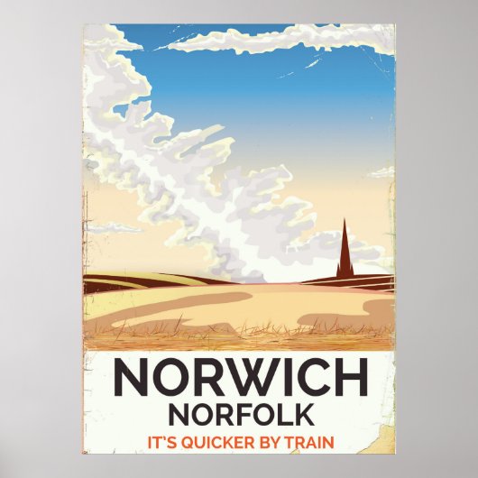 Norwich, Norfolk -tramposter Poster (Voorkant)