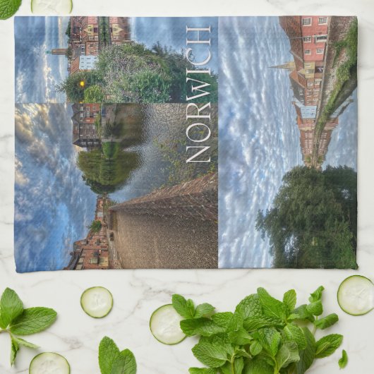 Norwich Quayside, Norfolk Theedoek (Gevouwen)