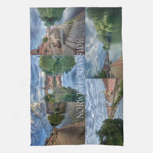 Norwich Quayside, Norfolk Theedoek (Verticaal)