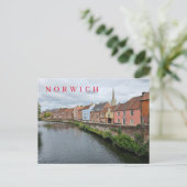 Norwich rivier zicht op ansichtkaart briefkaart (Staand voorkant)
