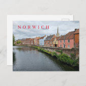 Norwich rivier zicht op ansichtkaart briefkaart (Voorkant / Achterkant)