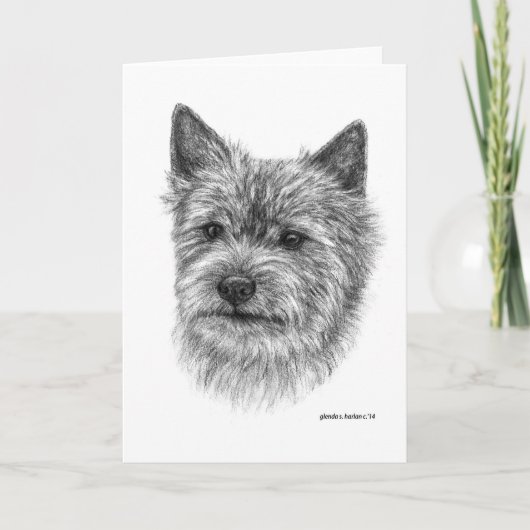 Norwich Terrier Art van Glenda S. Harlan Notitiekaartje (Voorkant)