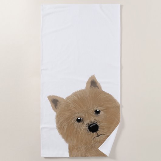 Norwich Terrier Beach Towel Strandlaken (Voorkant)