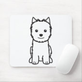 Norwich Terrier Dog Cartoon Muismat (Met muis)