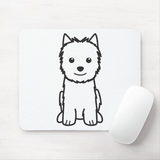 Norwich Terrier Dog Cartoon Muismat (Met muis)