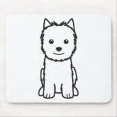 Norwich Terrier Dog Cartoon Muismat (Voorkant)