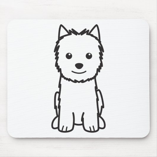 Norwich Terrier Dog Cartoon Muismat (Voorkant)