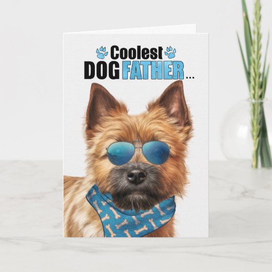 Norwich Terrier Dog Coolest Dad Vaderdag Feestdagen Kaart (Voorkant)