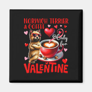 Norwich Terrier en koffie alleen voor Valentijn gr Magneet