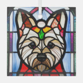 Norwich Terrier "Glas in lood" Glas Ornament (Voorkant)