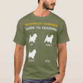 Norwich Terrier Guide to training Dog Obedience T-shirt (Voorkant)