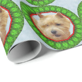 Norwich Terrier Happy Howliday Cadeaupapier (Rol Hoek)