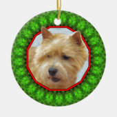 Norwich Terrier Happy Howliday Keramisch Ornament (Voorkant)