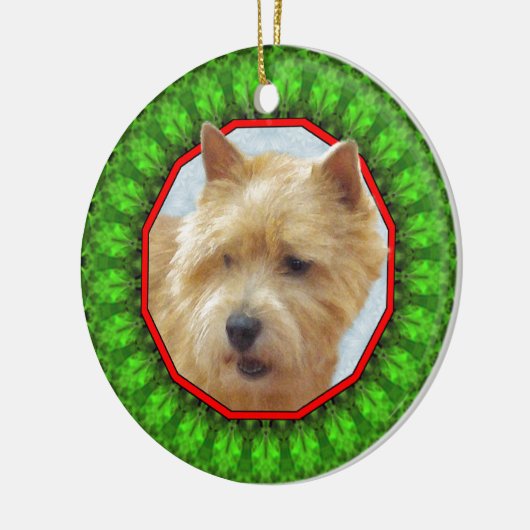 Norwich Terrier Happy Howliday Keramisch Ornament (Links)