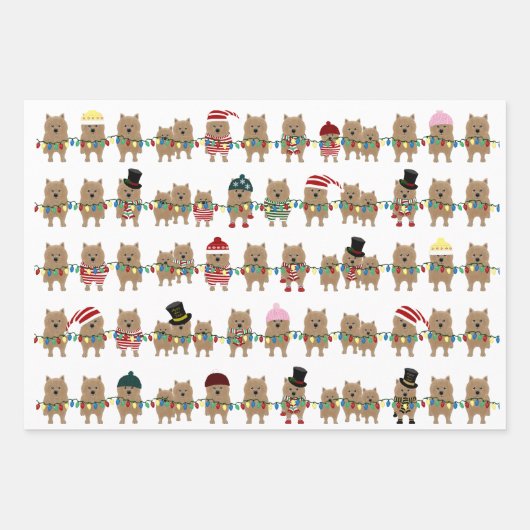Norwich Terrier Holiday Wrapping Paper Sheets (Voorkant 2)