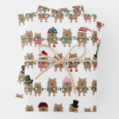Norwich Terrier Holiday Wrapping Paper Sheets (In situ)