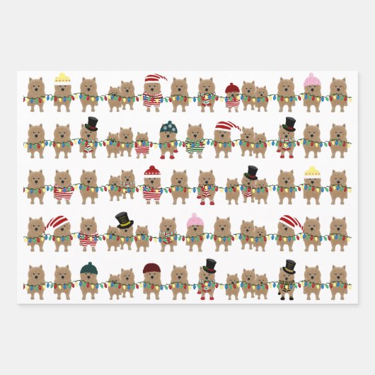 Norwich Terrier Holiday Wrapping Paper Sheets (Voorkant)
