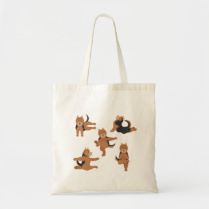 Norwich Terrier hond doet yoga Canvas tas