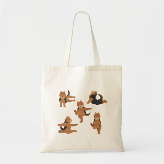Norwich Terrier hond doet yoga Canvas tas (Voorkant)