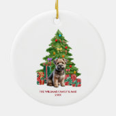 Norwich Terrier Hond Gepersonaliseerde Kerstmis Keramisch Ornament (Achterkant)