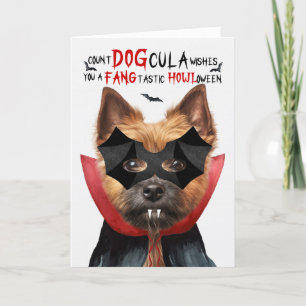 Norwich Terrier Hond Grappig Count DOGcula Hallowe Feestdagen Kaart