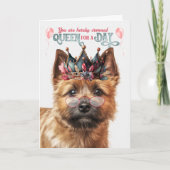Norwich Terrier Hond Koningin Dag Grappige Verjaar Kaart (Voorkant)