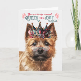 Norwich Terrier Hond Koningin Dag Grappige Verjaar Kaart