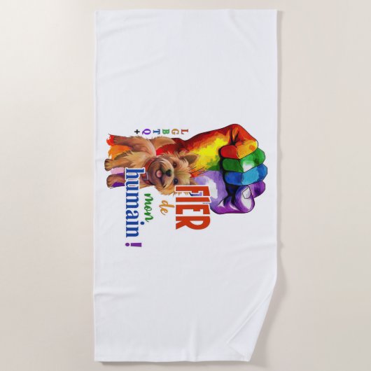 Norwich Terrier hond Strandlaken (Voorkant)