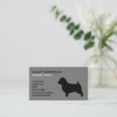 Norwich Terrier Hondenras Silhouette Faux Wood Visitekaartje (Staand voorkant)