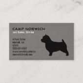 Norwich Terrier Hondenras Silhouette Faux Wood Visitekaartje (Voorkant)