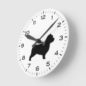 Norwich Terrier Hondenras Silhouette Ronde Klok (Hoek)