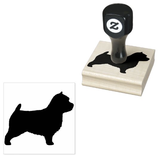 Norwich Terrier Hondenras Silhouette Rubberstempel (Gestempeld)