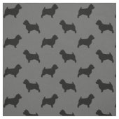 Norwich Terrier Hondenras Silhouettes Patterned Stof (Swatch)