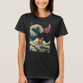 Norwich Terrier Japans Kanagawa Wave Surf Dog T-shirt (Voorkant)