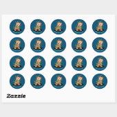 Norwich Terrier-Kerst sticker (Vel)