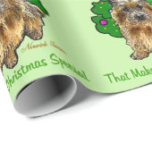 Norwich Terrier Kerstmis Cadeaupapier (Rol Hoek)