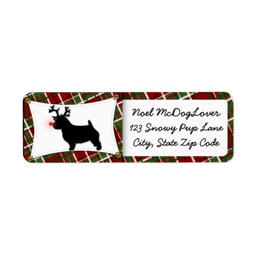 Norwich Terrier Kerstmis Etiket (Voorkant)