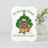 Norwich Terrier Kerstmis Feestdagenkaart (Staand voorkant)