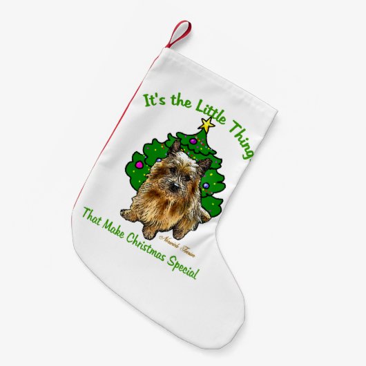 Norwich Terrier Kerstmis Kleine Kerstsok (Voorkant (Hangend))