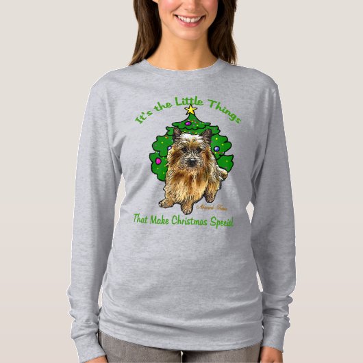 Norwich Terrier Kerstmis Merry T-shirt (Voorkant)
