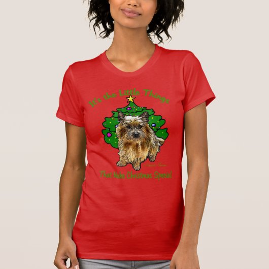 Norwich Terrier Kerstmis Merry T-shirt (Voorkant)