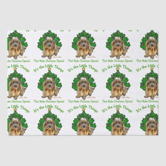 Norwich Terrier Kerstmis Tissuepapier (Voorkant)