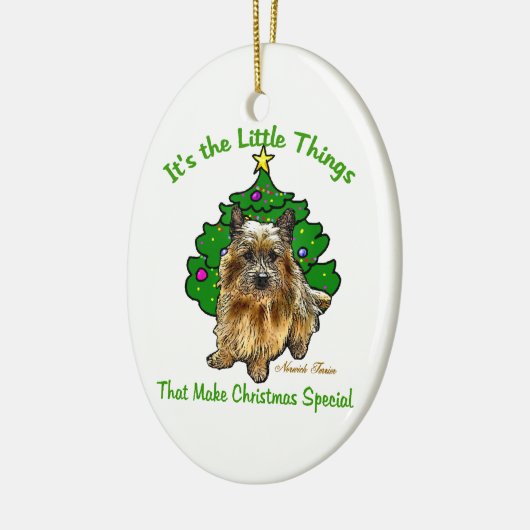 Norwich Terrier Lovers Kerstmis Keramisch Ornament (Links)