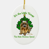 Norwich Terrier Lovers Kerstmis Keramisch Ornament (Voorkant)