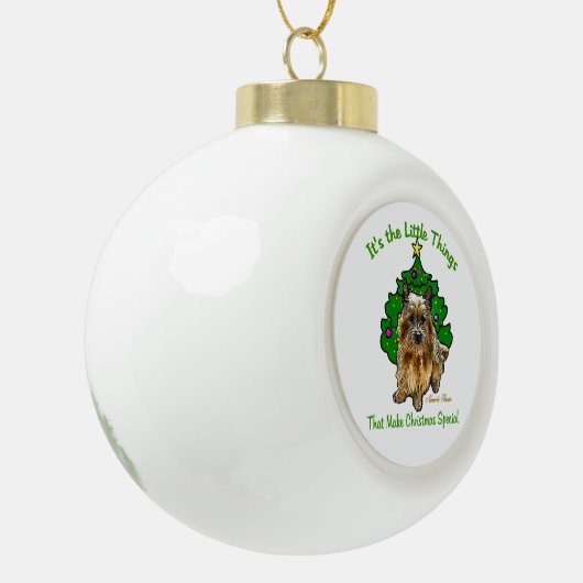 Norwich Terrier Lovers Kerstmis Keramische Bal Ornament (Links)