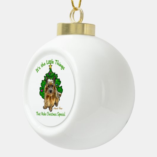 Norwich Terrier Lovers Kerstmis Keramische Bal Ornament (Rechts)