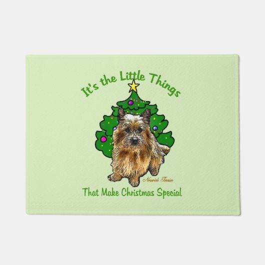 Norwich Terrier Lovers Kerstversiering Deurmat (Voorkant)