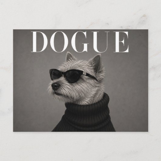 Norwich Terrier Luxe Mode Editorial Briefkaart (Voorkant)