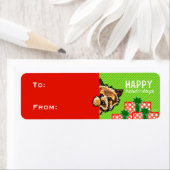 Norwich Terrier met kerstcadeaus Red Green Etiket (Insitu)