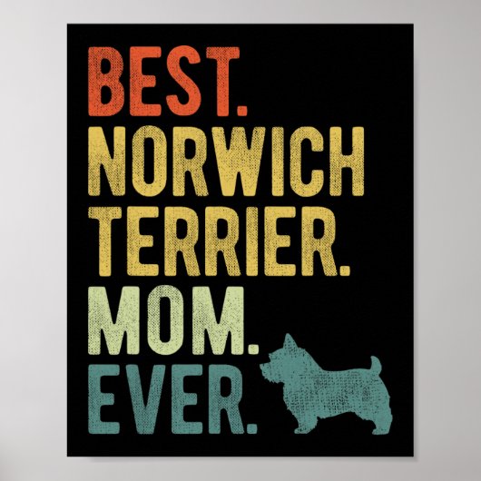Norwich Terrier Moeder Ooit Hondenliefhebbers Moed Poster (Voorkant)